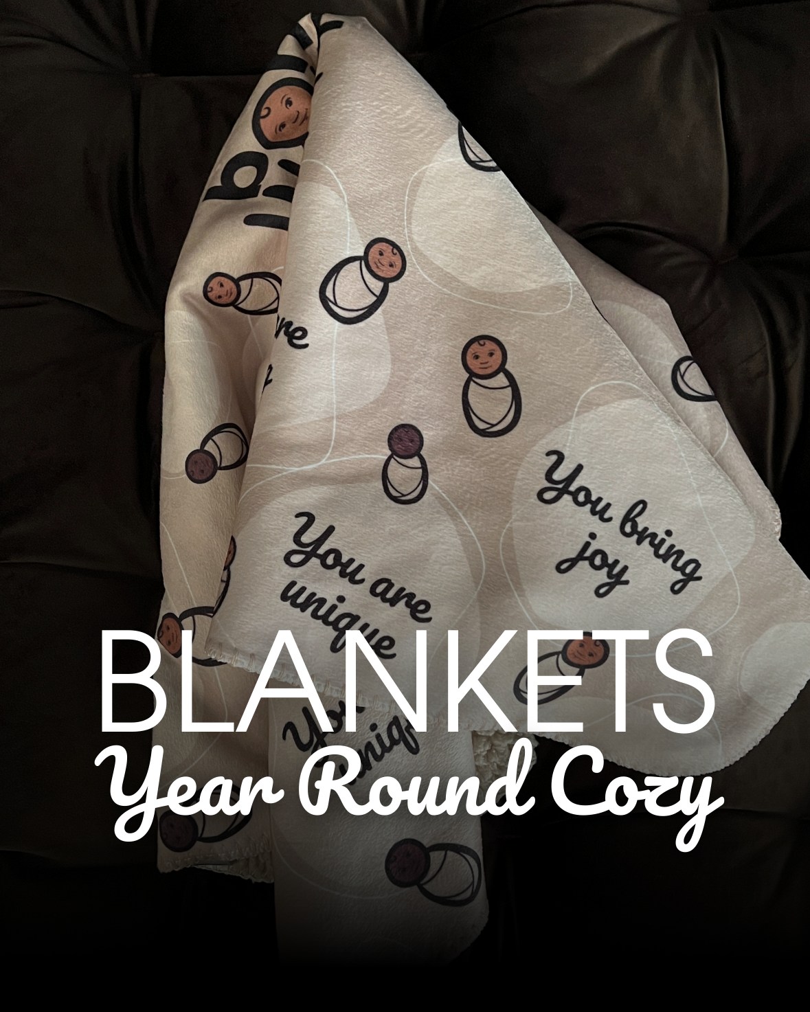 Baby laying on Born WOKE Kids Affirmation Blanket