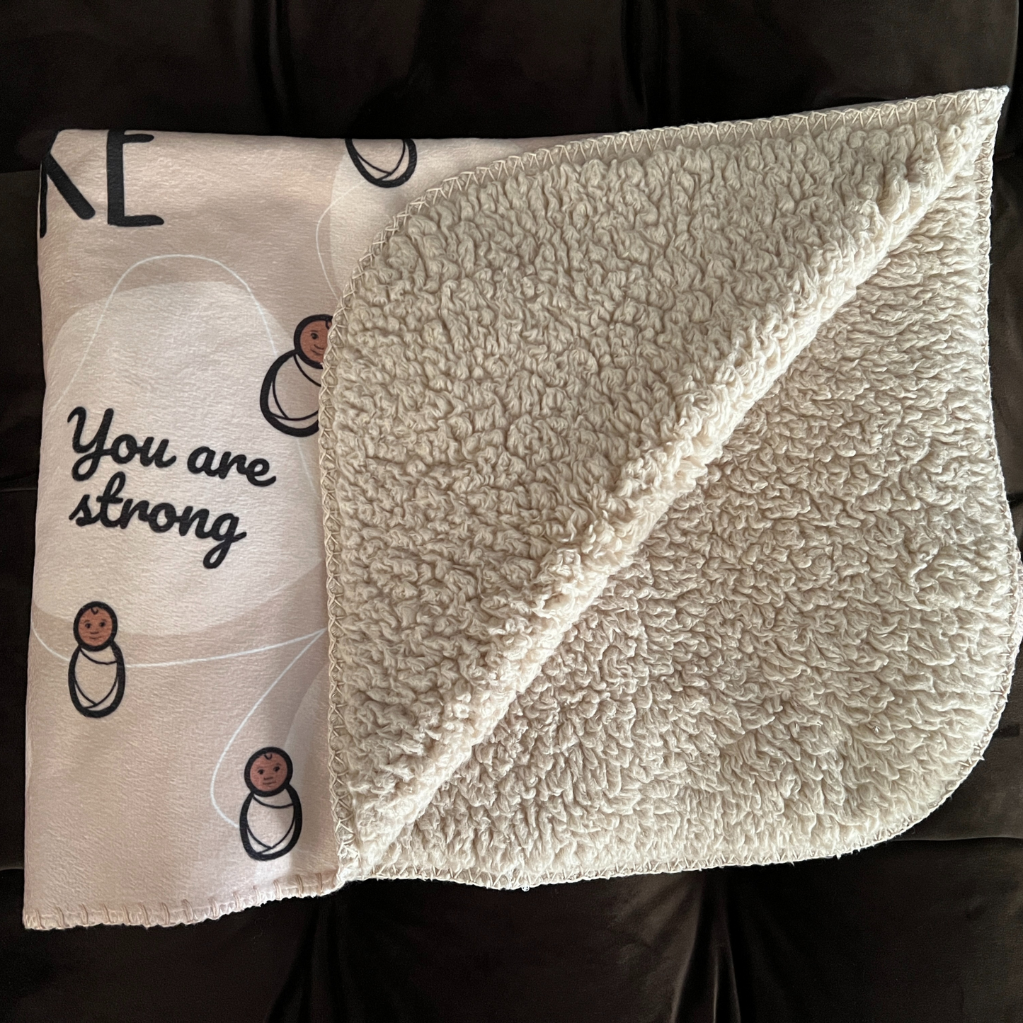Affirmation Blanket with Sherpa Baby Blanket | Tan