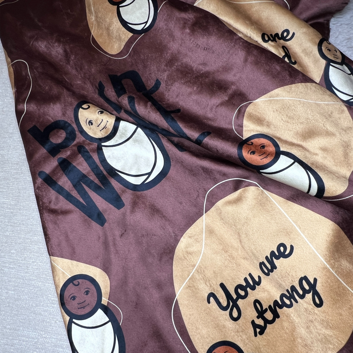 Born WOKE Affirmation Sherpa Blanket 37" x 57" (Chocolate)