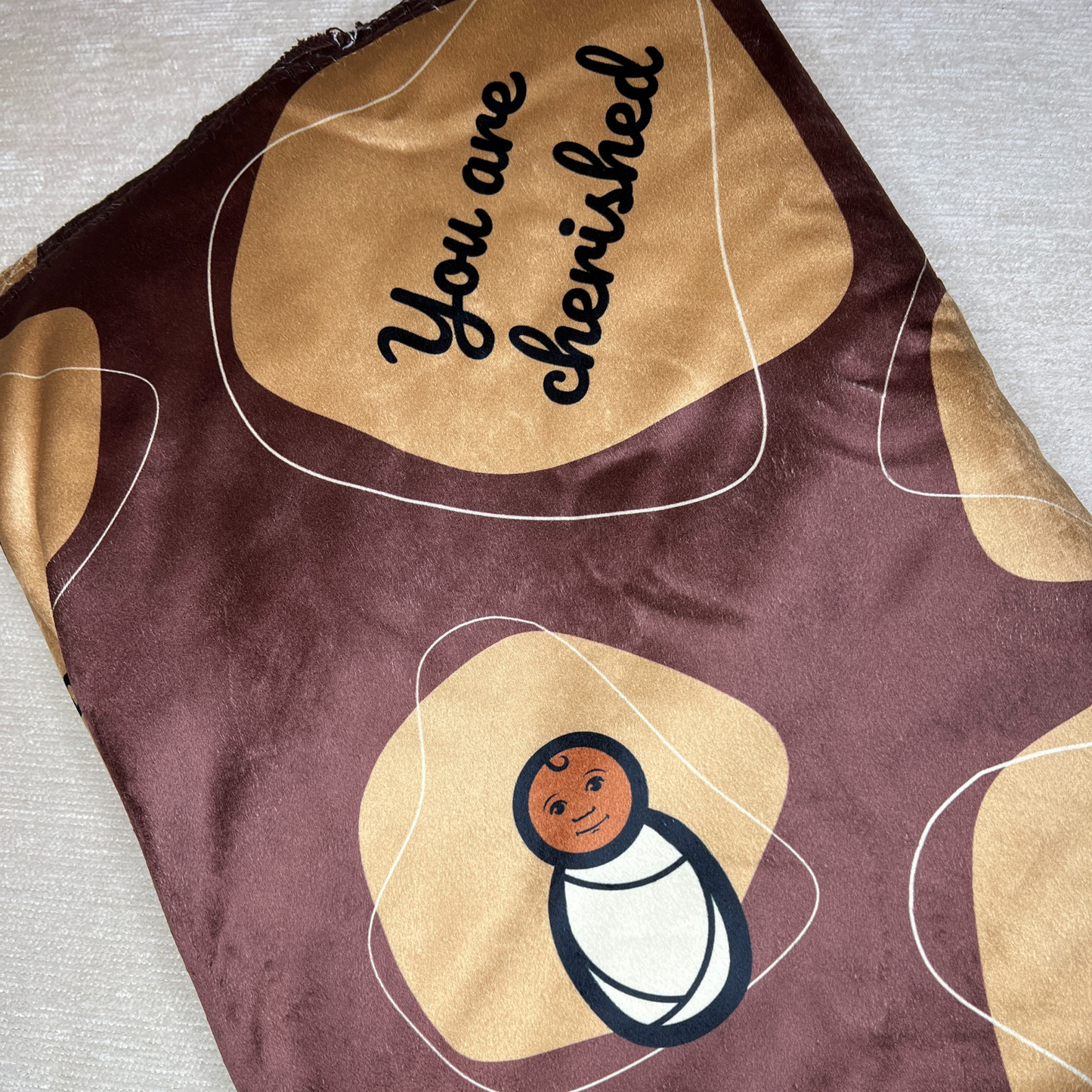 Born WOKE Affirmation Sherpa Blanket 37" x 57" (Chocolate)