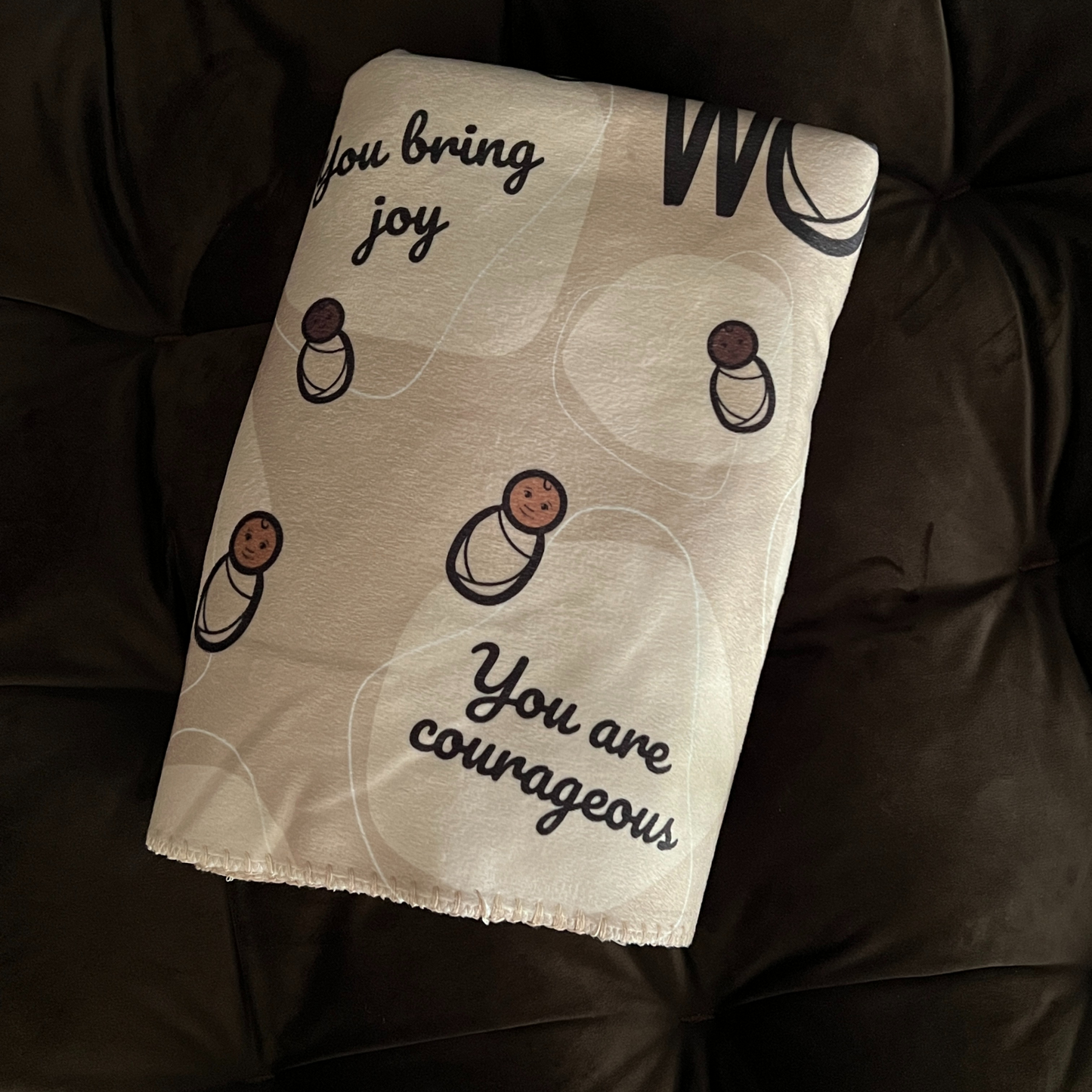 Affirmation Blanket with Sherpa Baby Blanket | Tan
