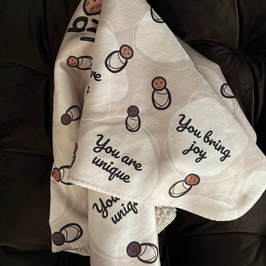 Affirmation Blanket with Sherpa Baby Blanket | Tan