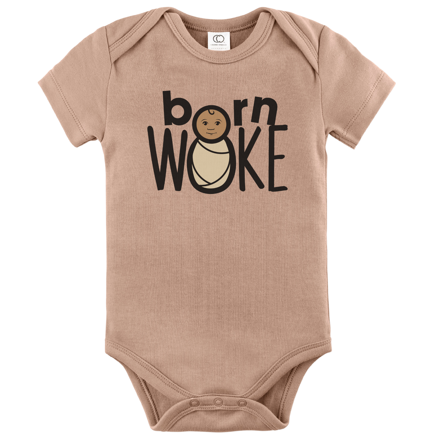 Born Woke Signature Organic Cotton Short Sleeve Bodysuit (Three Color Options)