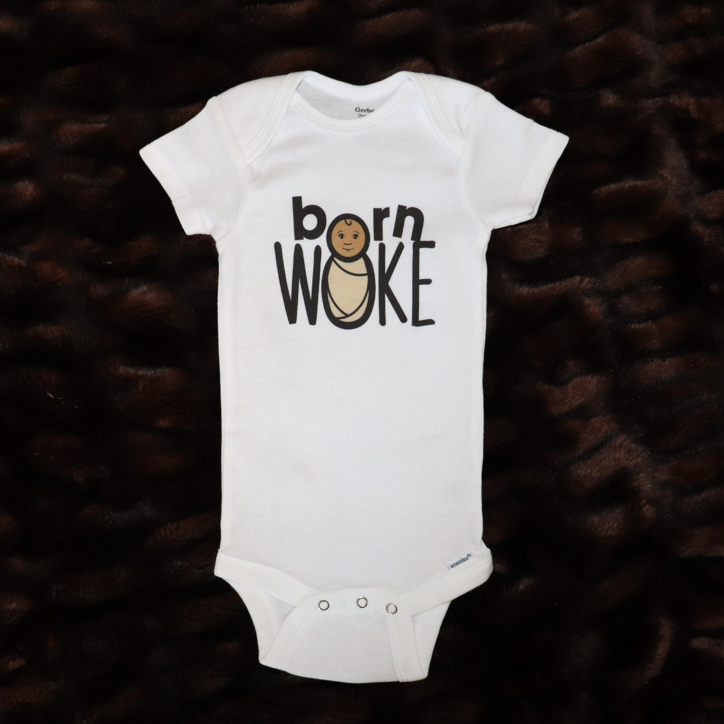 Born WOKE Short Sleeve Baby Onesie® - Coconut Cake