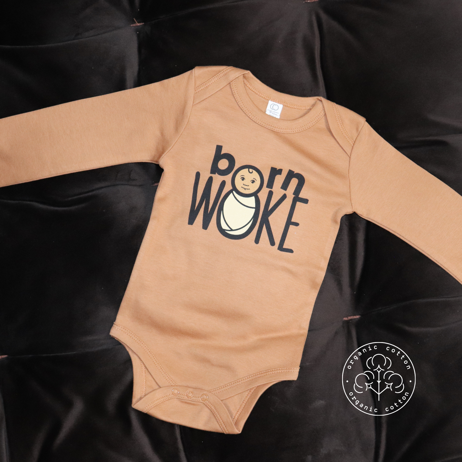 Born WOKE Organic Baby Long Sleeve Bodysuit - Sweet Potato – BORN