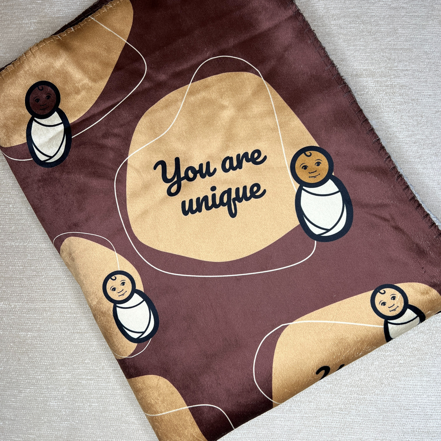 Born WOKE Affirmation Sherpa Blanket  37" x 57" (Chocolate)