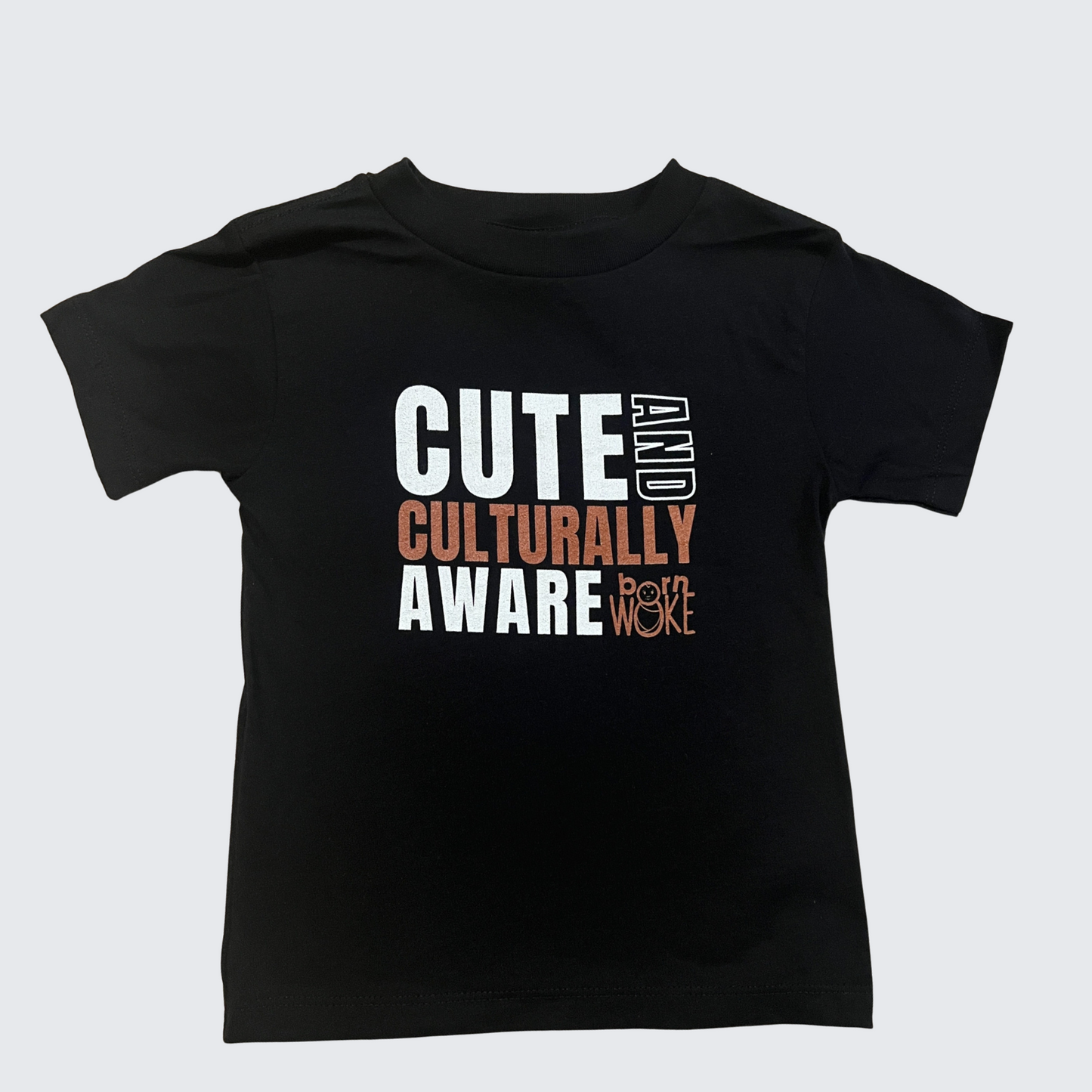 "Cute and Culturally Aware" Toddler Graphic Tee | Ebony/Black