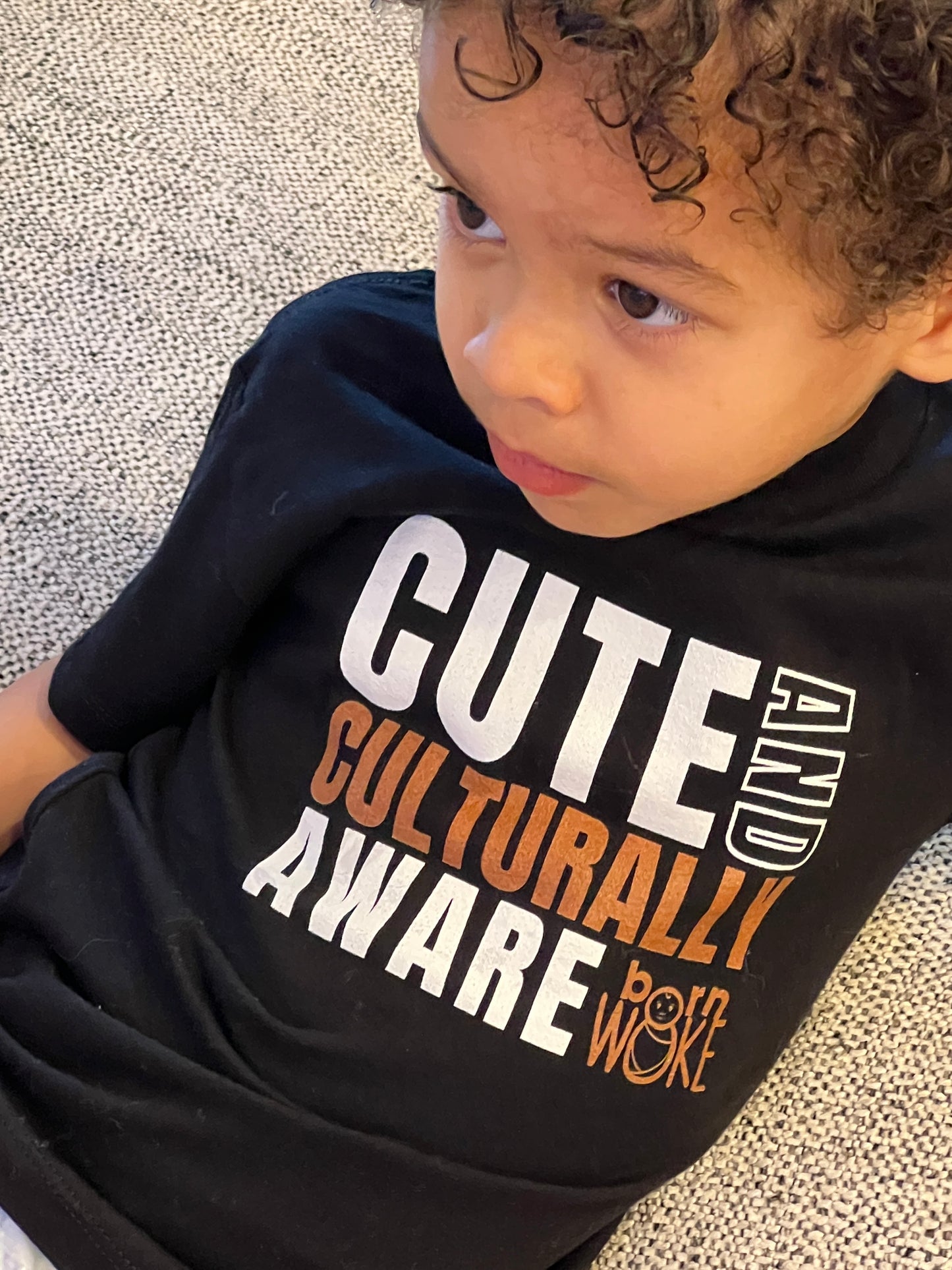 "Cute and Culturally Aware" Toddler Graphic Tee | Ebony/Black