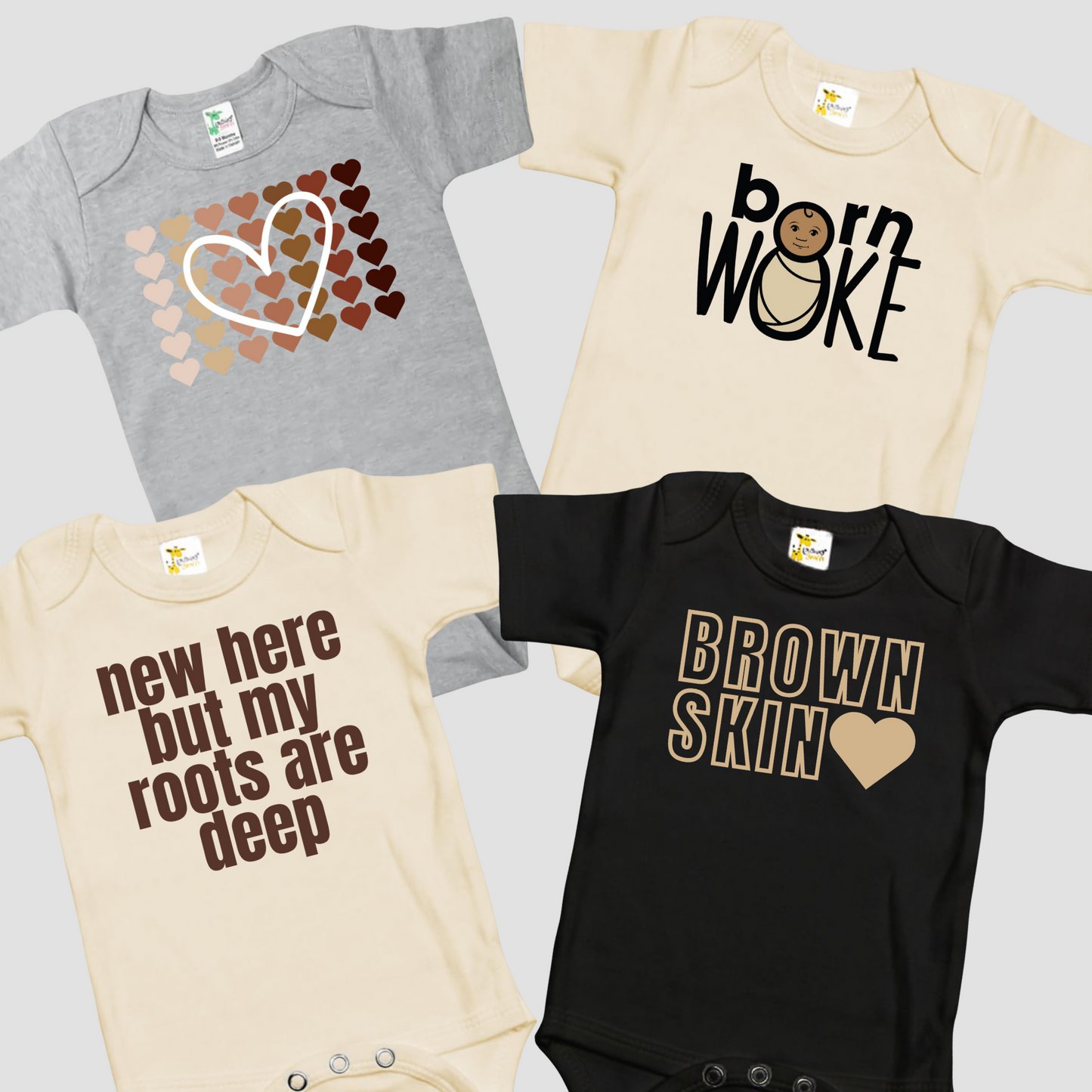 Black History Month 4-Pack Short Sleeve Baby Bodysuit Bundle #2