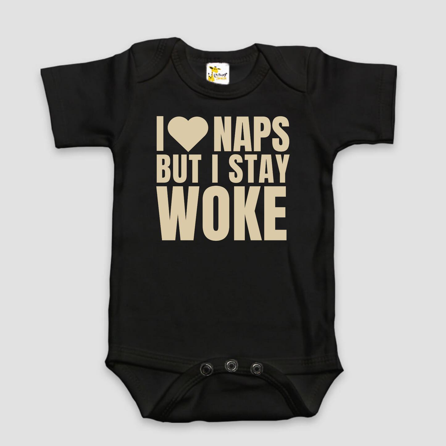 "I Love Naps But I Stay Woke" Graphic Baby Bodysuit | Two Color Options