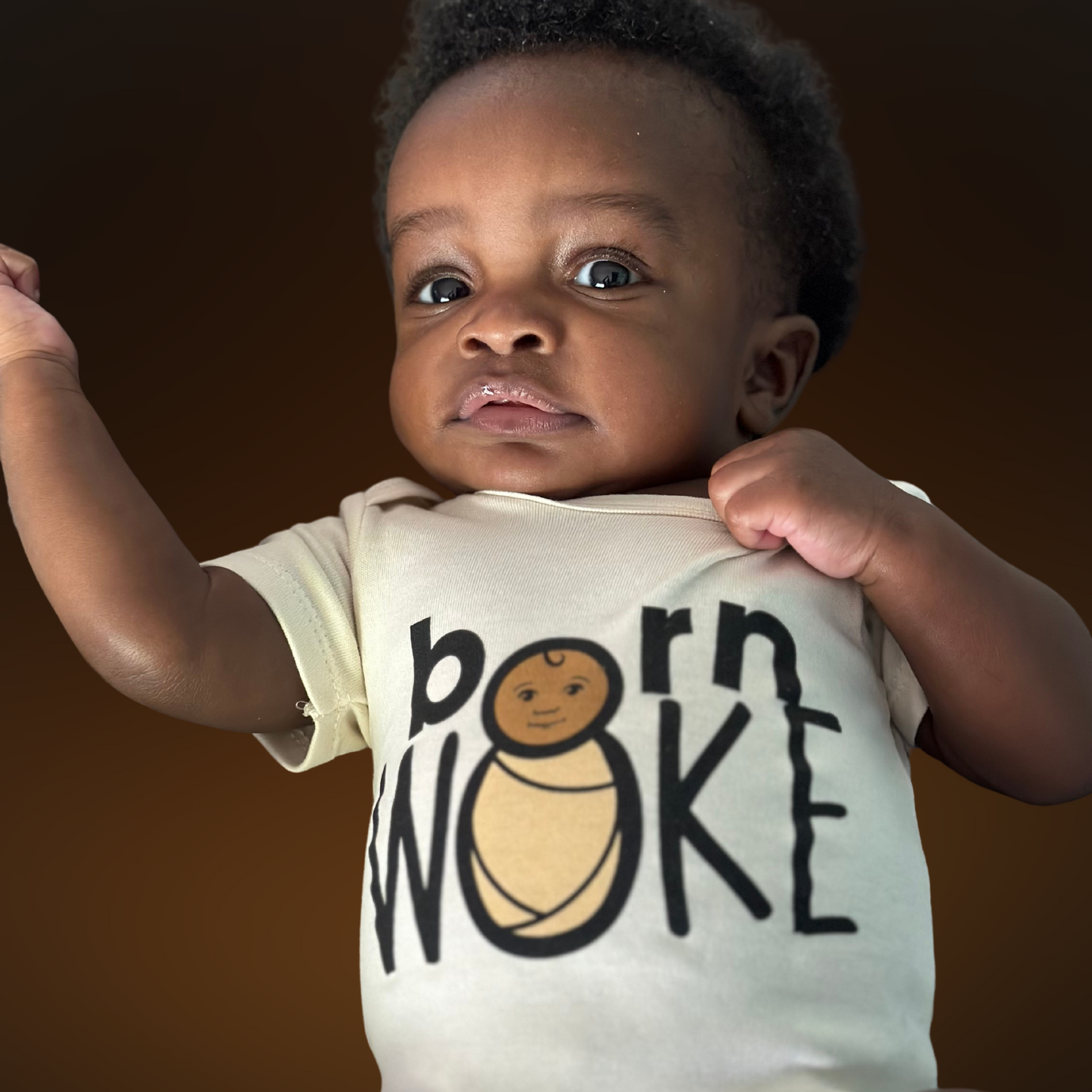 Born WOKE Short Sleeve Baby Bodysuit - Buttermilk