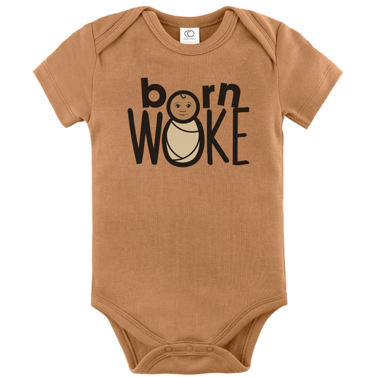 Born WOKE Organic Baby Short Sleeve Bodysuit - Sweet Potato